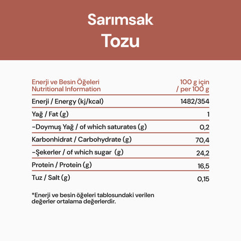Doğal Sarımsak Tozu 75 Gr