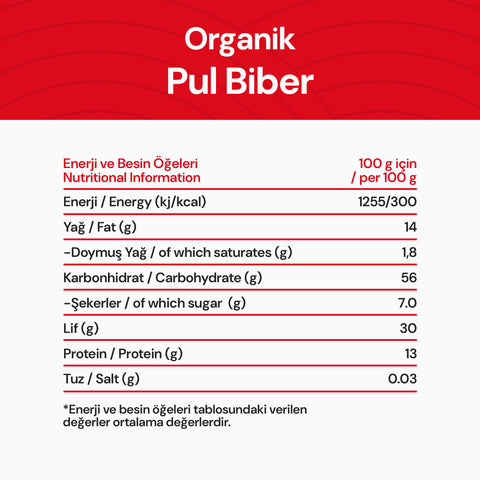 Organik Pul Biber 45 gr