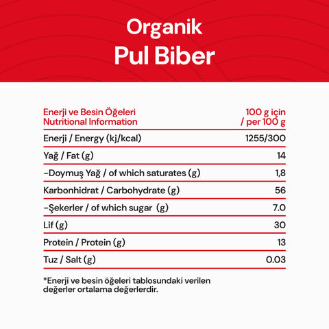 Organik Pul Biber 45 gr