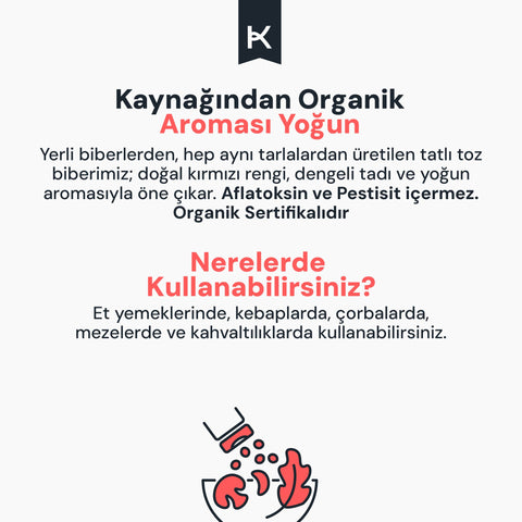 Organik Tatlı Toz Biber 45 gr
