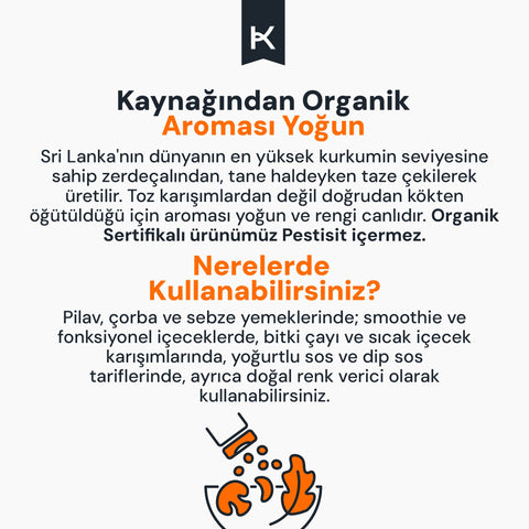 Organik Zerdeçal Toz 45 gr